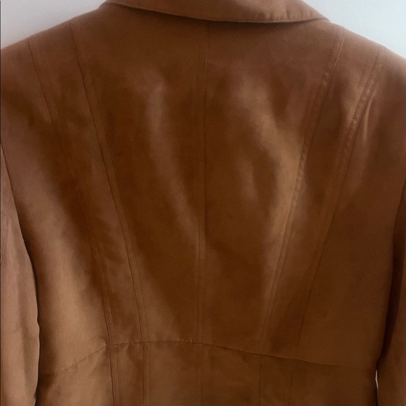 Women’s Brown Suede Zip-Front Jacket - Picture 4 of 5